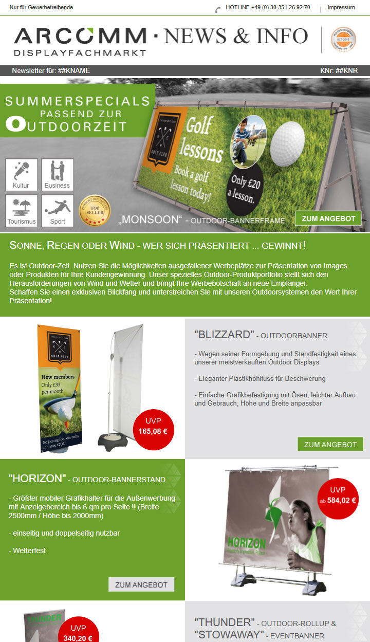 Vorschau Newsletter Outdoor