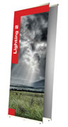 Neudruck für Messeaufsteller "Lightning Double" (Bannerdisplay-Ersatzgrafikbahnen)