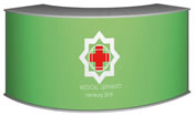 Modulare Messetheke "MM gebogen" inkl. Druck (Theken und Counter)