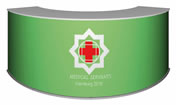 Modulare Messetheke "MM gebogen" inkl. Druck (Theken und Counter)