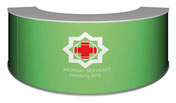 Modulare Messetheke "MM gebogen" inkl. Druck (Theken und Counter)
