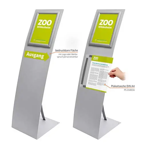 Bodenaufsteller "Segel" mit Infotafel A4