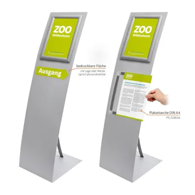 Bodenaufsteller "Segel" mit Infotafel A4