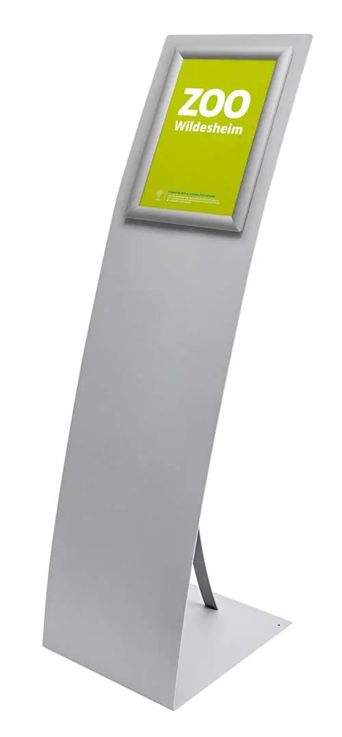 Bodenaufsteller "Segel" mit Infotafel A4 (Sonderaufsteller_Hinweisaufsteller)
