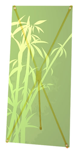 Greenline-X-Banner "Bambus"  mit Bedruckung (greenline)