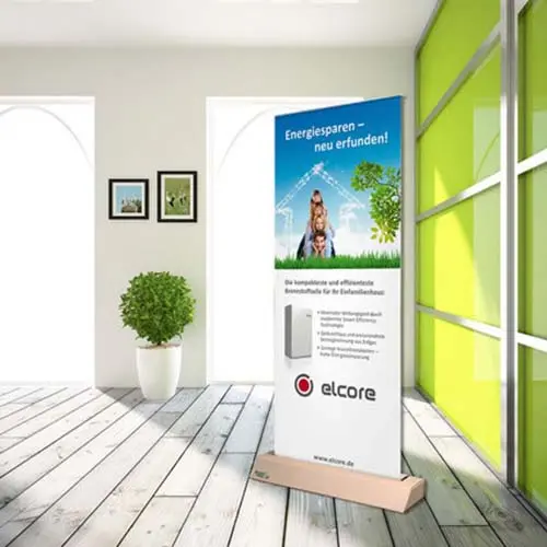 Greenline-RollUp "Karton Plus" mit Bedruckung