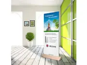 (Greenline-RollUp "Karton Plus" mit Bedruckung)