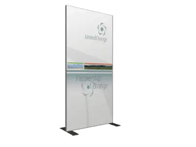 Stabile Trennwand "Vector" mit Plexiglas oder PVC (Sonderaufsteller_Trennwaende)