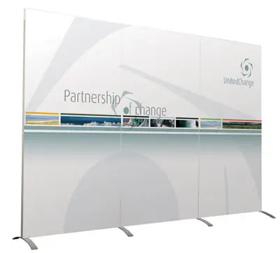 Stabile Trennwand "Vector" mit Plexiglas oder PVC (Sonderaufsteller_Trennwaende)