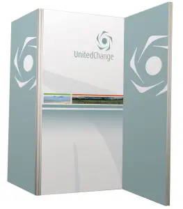 Stabile Trennwand "Vector" mit Plexiglas oder PVC (Sonderaufsteller_Trennwaende)