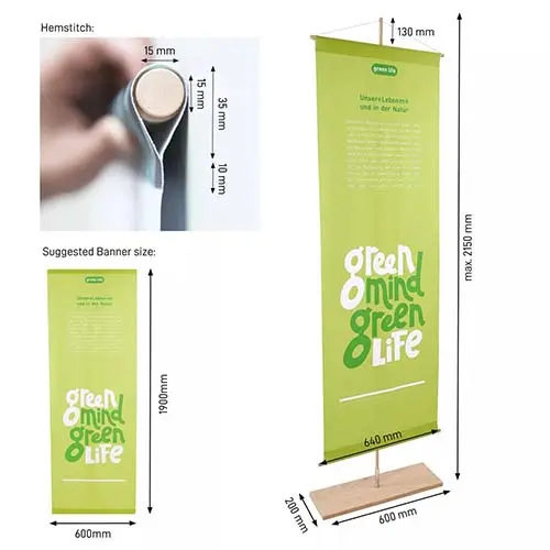 Holzbanner "Wood Craft" inkl. Druck