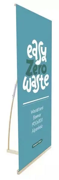 Holzbanner "Wood Stand" inkl. Druck (greenline)
