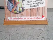 (Greenline-RollUp "Bambus oval Double"  mit Bedruckung)