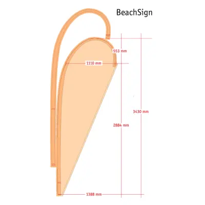 Beachflag Diagonal inkl. Fahnendruck