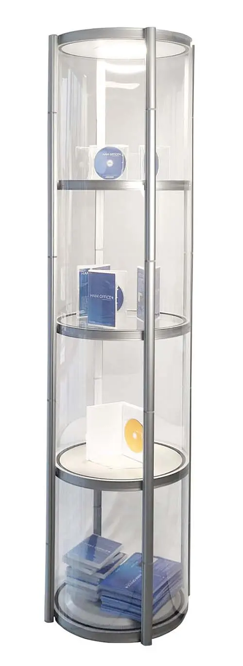Vitrine mit Inhalt (Messe-Vitrine "Pirouet")