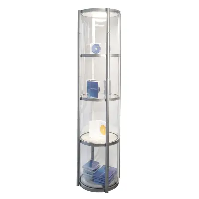 Vitrine mit Inhalt (Messe-Vitrine "Pirouet")