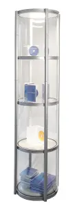 Vitrine mit Inhalt (Messe-Vitrine  "Pirouet")