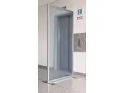 Modul einer Trennwand Vector ohne eingesetzte Platte. Mehrere Module werden miteinander verbunden und ergeben eine stabile Wand.(Stabile Trennwand "Vector" mit Plexiglas oder PVC)