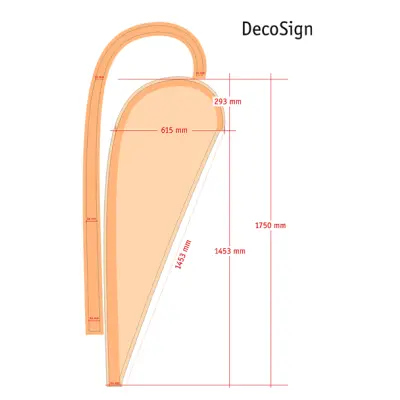 Beachflag Diagonal inkl. Fahnendruck