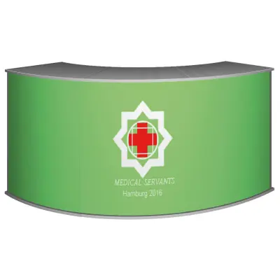 Modulare Messetheke "MM gebogen" inkl. Druck (Theken und Counter)