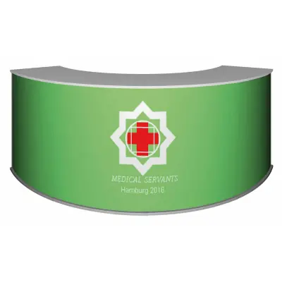 Modulare Messetheke "MM gebogen" inkl. Druck (Theken und Counter)