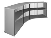 Rückansicht ohne Panele mit Mittelplatten der modularen Theke(Modulare Messetheke "MM Kits" inkl. Druck)