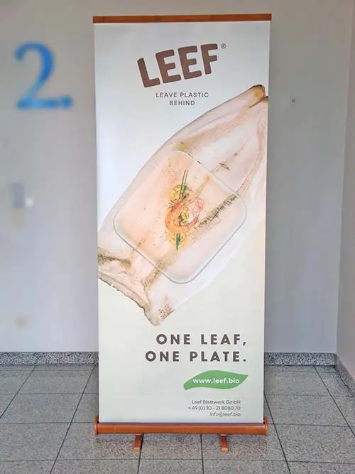 Greenline-RollUp "Bambus rund 2" mit Bedruckung