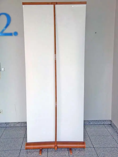 Greenline-RollUp "Bambus rund 2" mit Bedruckung