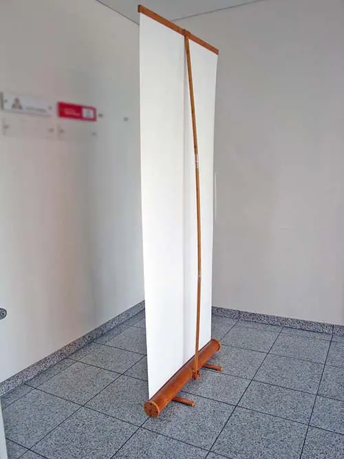 Greenline-RollUp "Bambus rund 2" mit Bedruckung