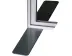 Stabile Trennwand "Vector" mit Plexiglas oder PVC  - Rahmenecke der stabilen Trennwand Vector mit montiertem flachen Fuß (Sonderaufsteller_Trennwaende) 