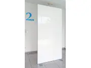 stabile Trennwand Vector mit milchig-transparenter Plexiglas-Scheibe | (Stabile Trennwand "Vector" mit Plexiglas oder PVC)