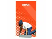 Plattenhalter New Wedge mit einer Platte, die etwas breiter ist als er selbst. | (Plattenhalter "New Wedge")