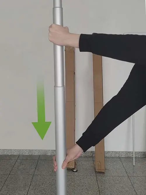 die Stange muss anschließend gerade gemacht werden (Wind Dancer )